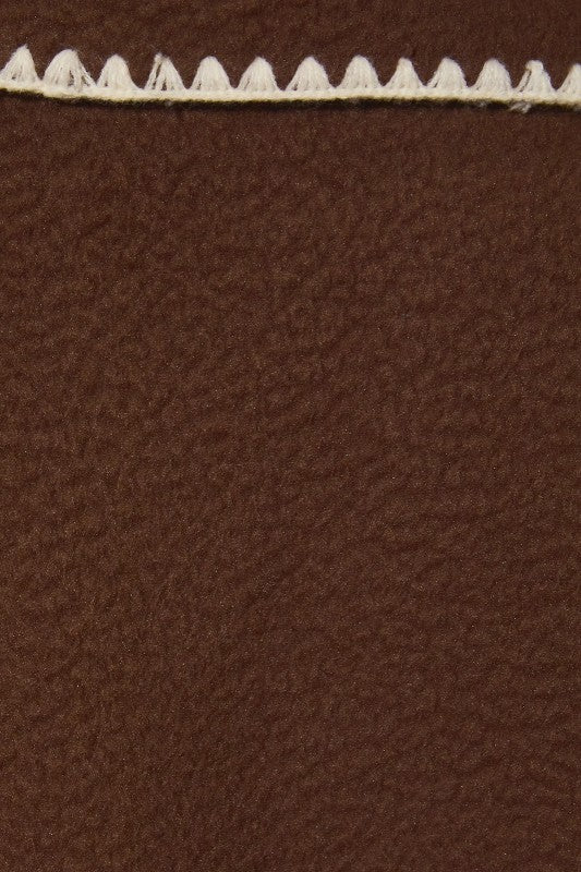 Brown Fleece with White Detail