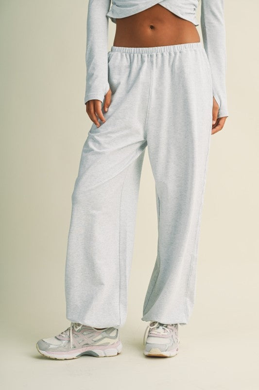 Grey Mineral Washed Joggers