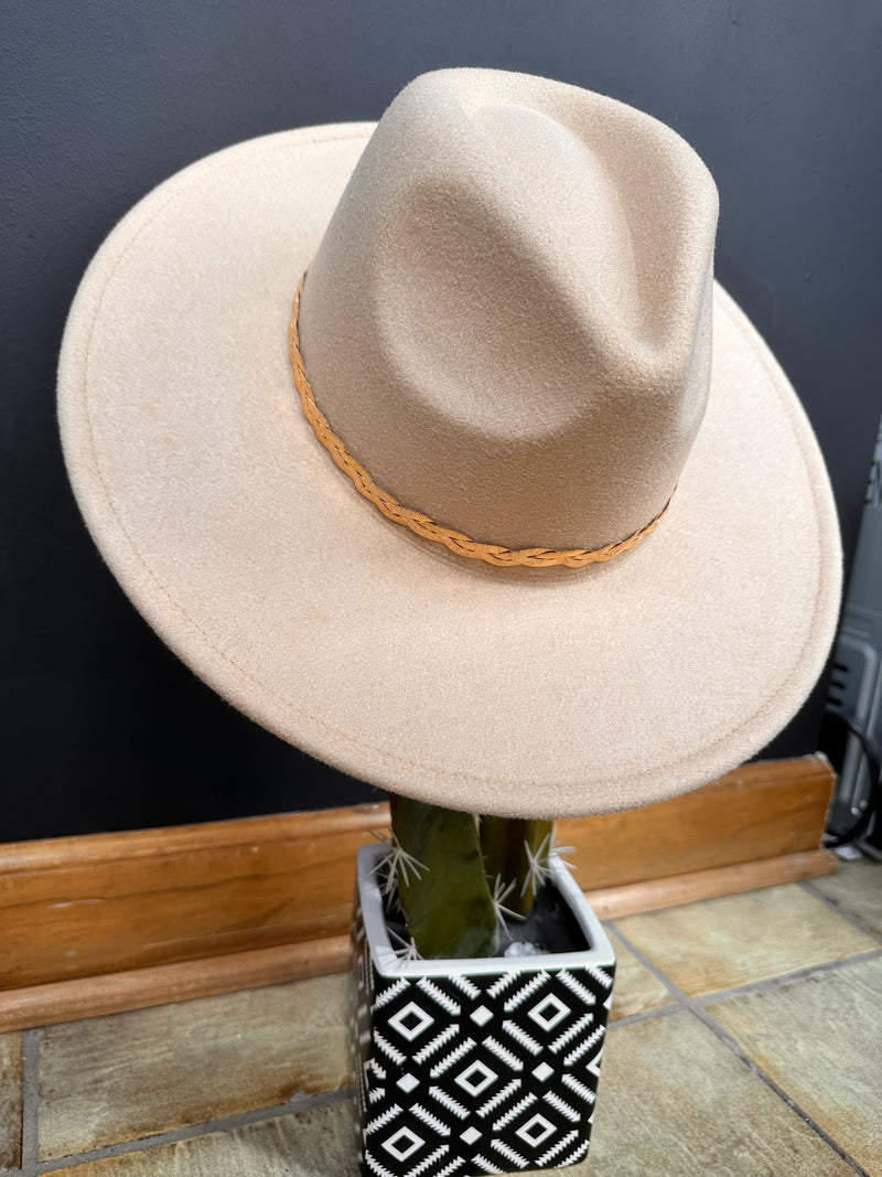 Cream Braided Detail Hat