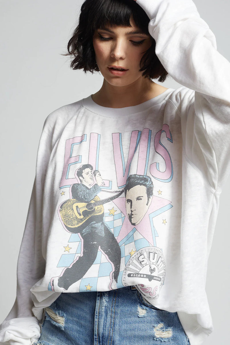 Elvis X Sun Record Live WHITE Sweatshirt