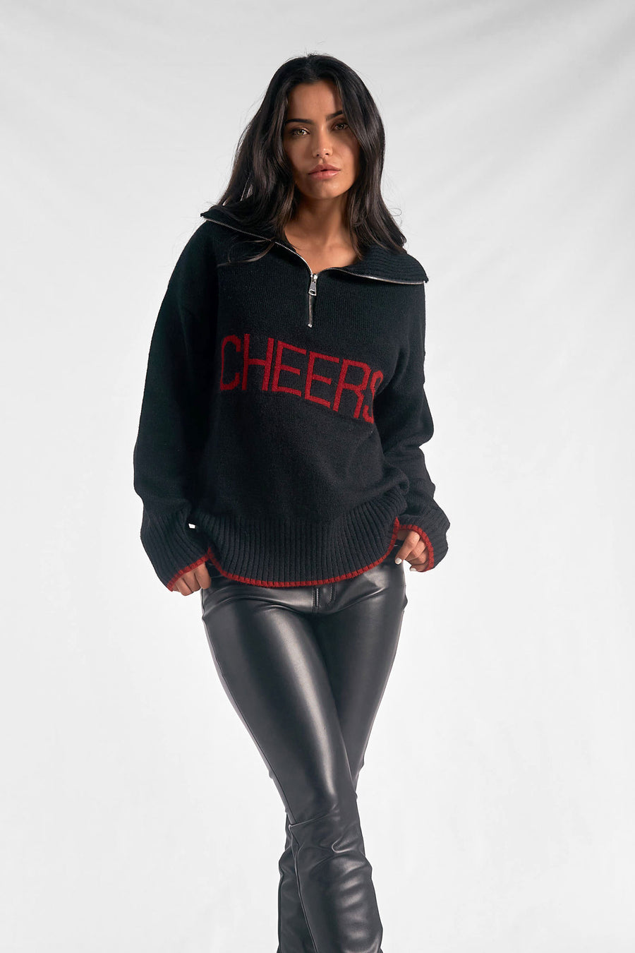 'Cheers' Zip Sweater