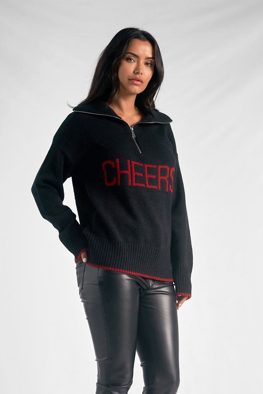 'Cheers' Zip Sweater