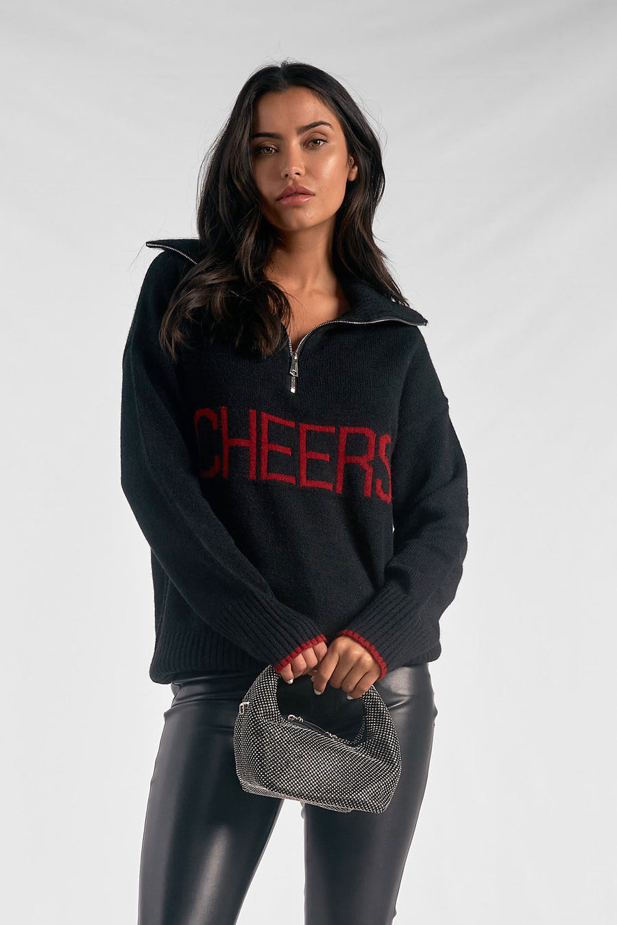 'Cheers' Zip Sweater