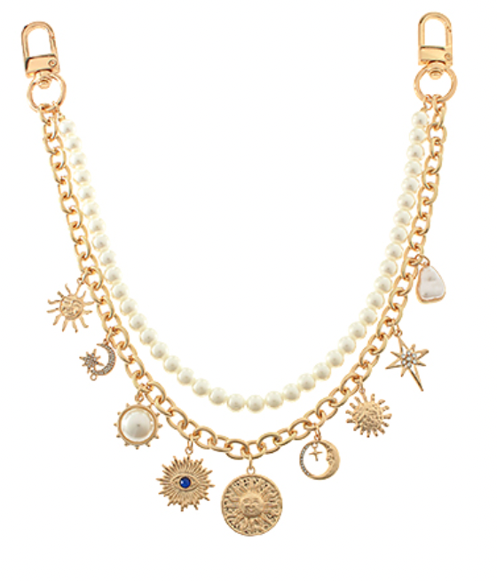 Pearl Multi Charm Bag Chain