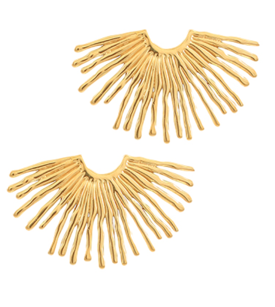 Gold Sunburst Earring