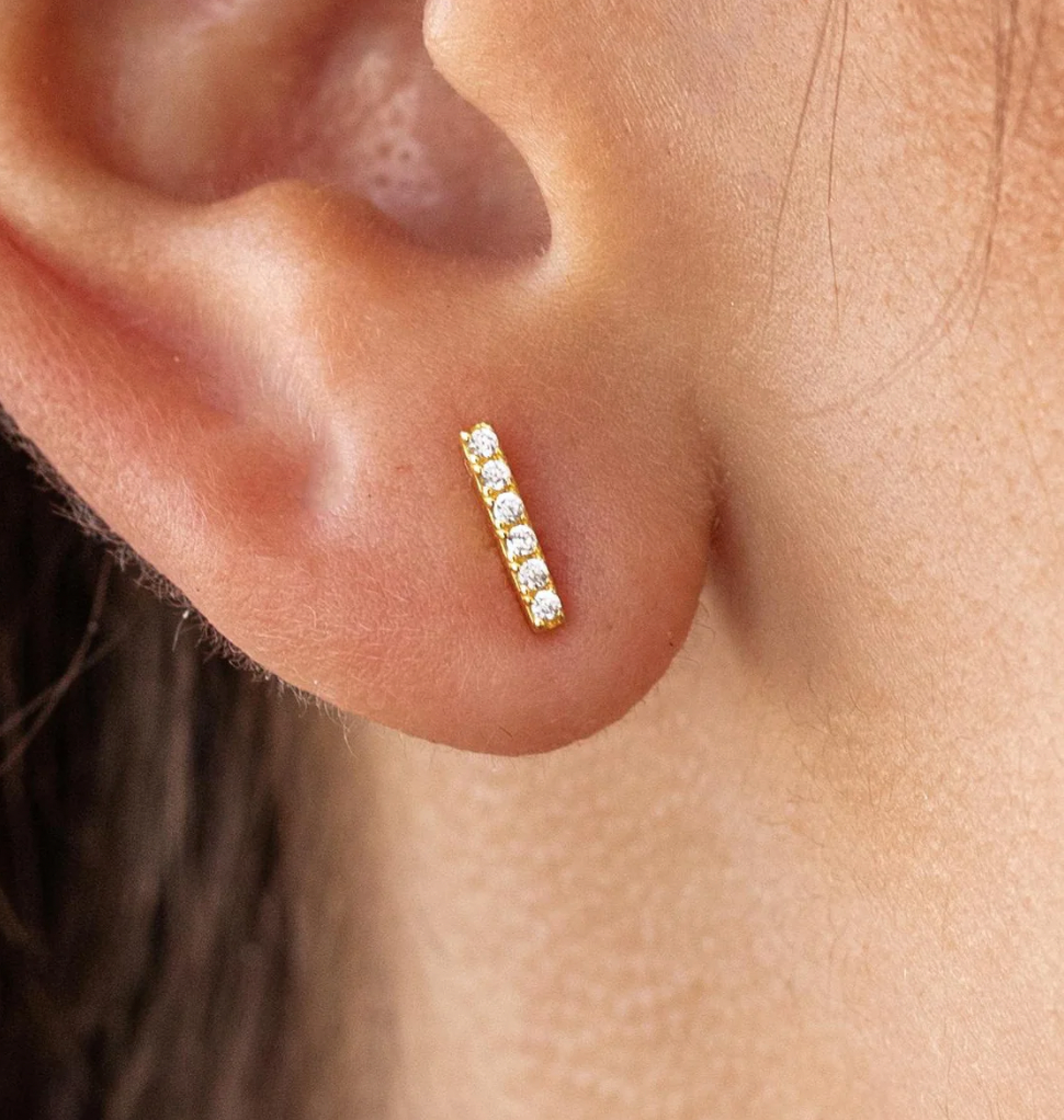 Boca Bar Studs- Gold