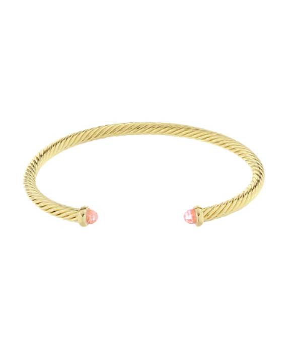 Pink/Gold Cable Wire Cuff
