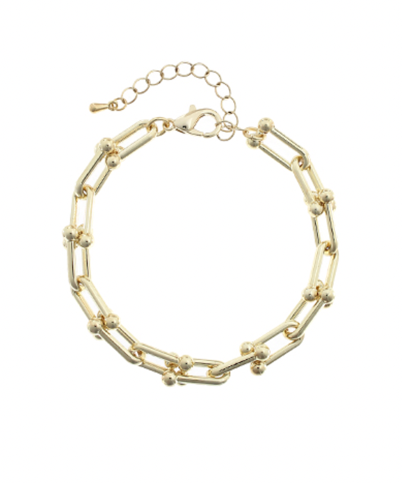 Gold U Link Chain Bracelet