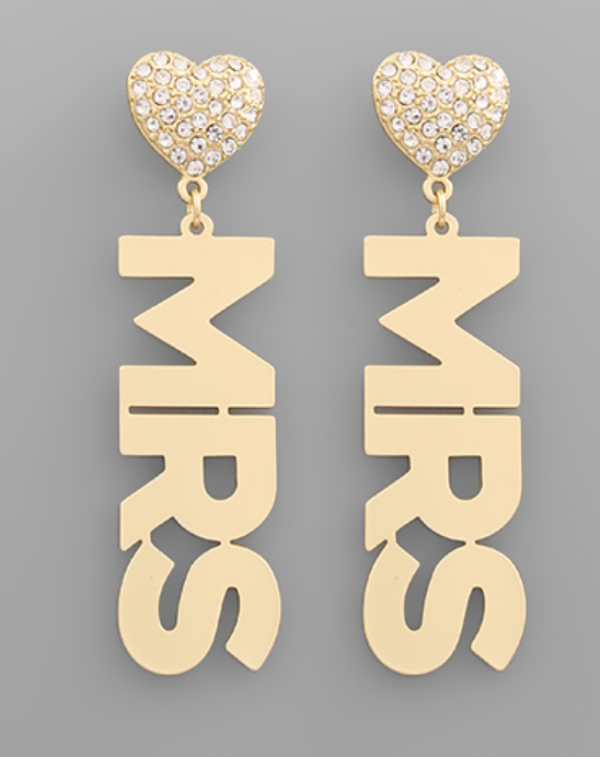 Heart Bling Bride Earrings