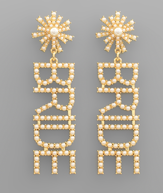 Bride Letter Drop Earrings