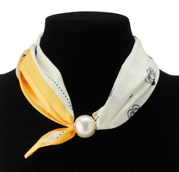 Floral & Butterfly Print Magnetic Scarf Necklace