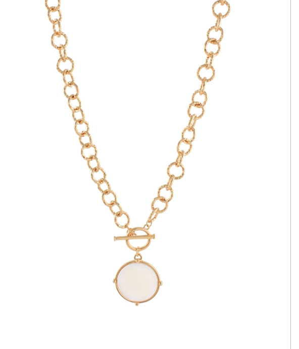 White Marble Stone Necklace