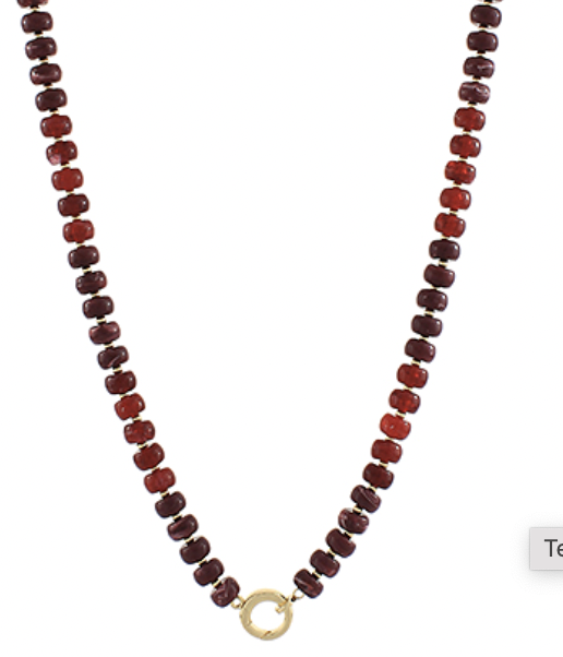Marble Bead & Ring Clasp Necklace