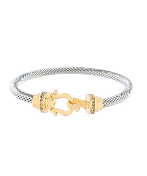 Twotone Horsebit Cable Bracelet