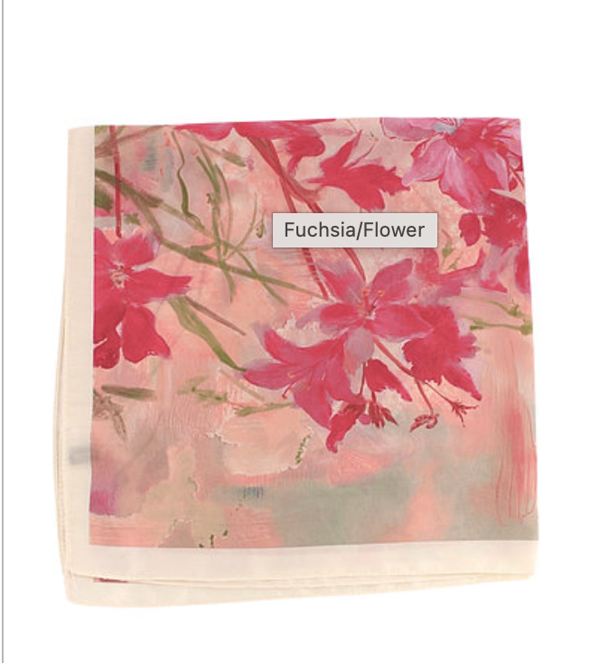 Fuchsia/Flower Bandana Scarf
