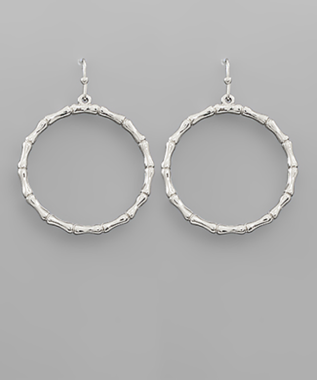 Rhodium Circle Earrings