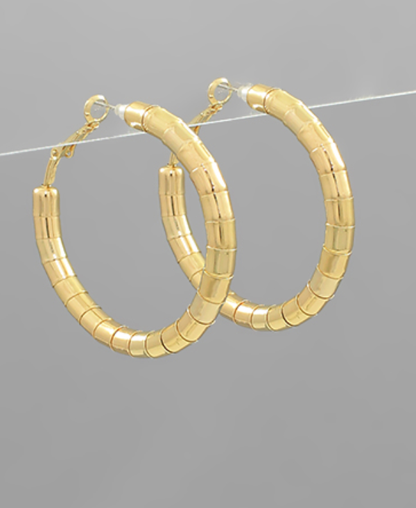 Gold Omega Chain Hoops