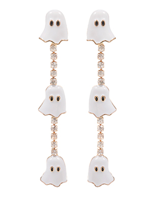 Rhinstone Ghost Earrings