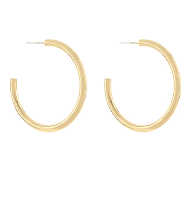Gold Metal Tube Earrings