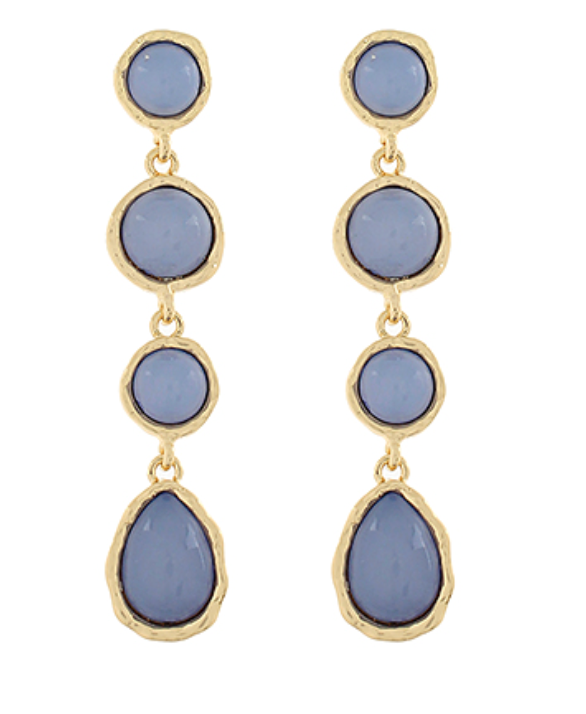 Blue Opal Linear Drop Earrings