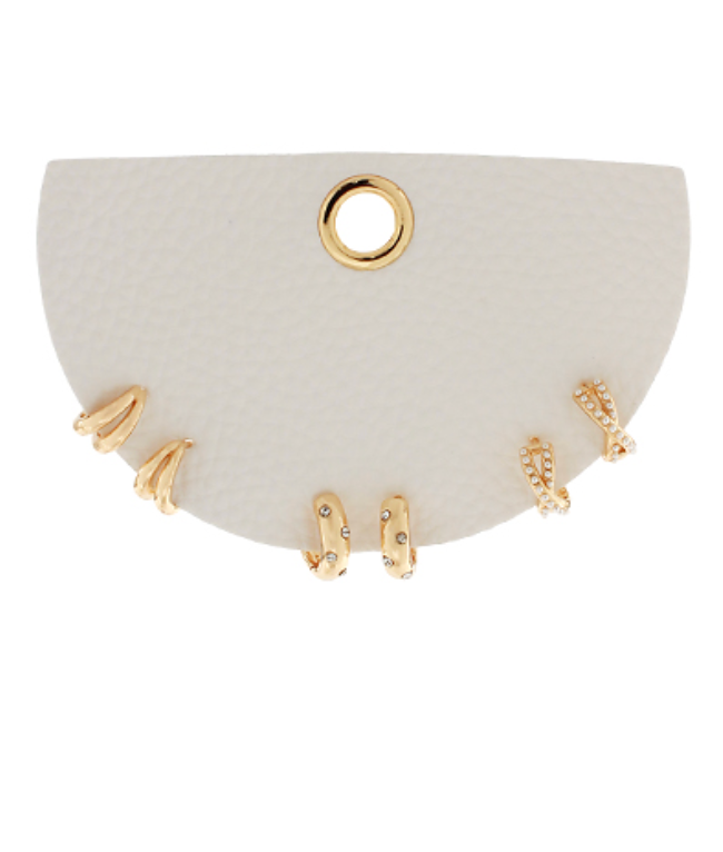 3 Pair Gold Hoop Set