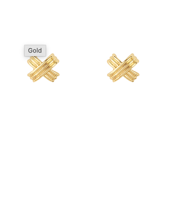 Gold Crisscross Studs