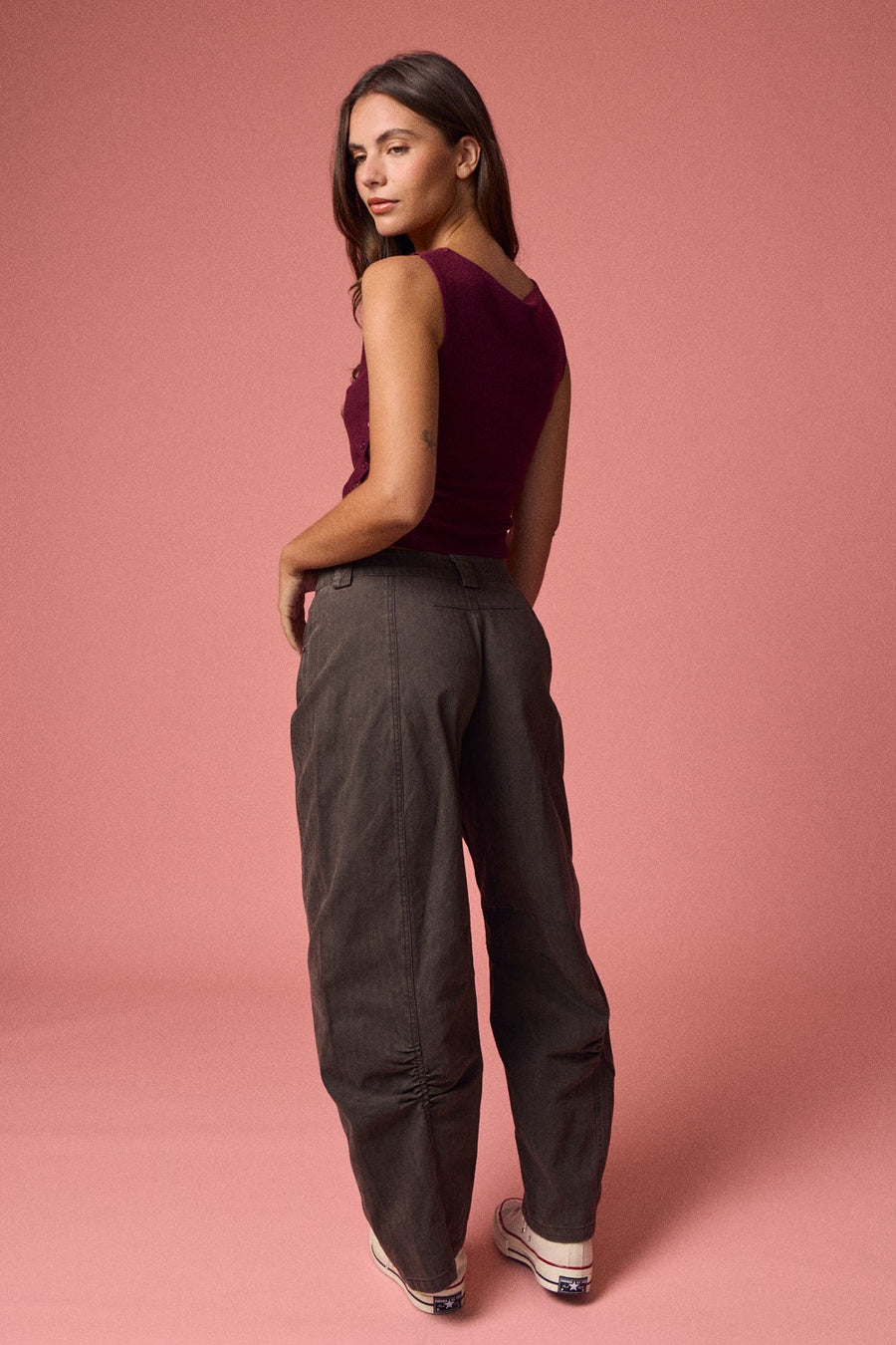 Asymmetrical Button Top