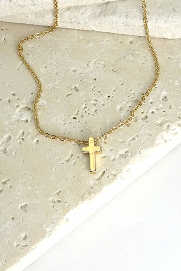 MINI CROSS NECKLACE | GOLD