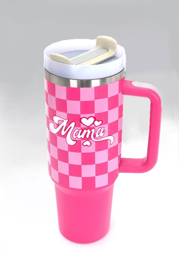 40oz STAINLESS STEEL TUMBLER ALL STYLES | TB40OZ: XMAS SANTA LT PINK