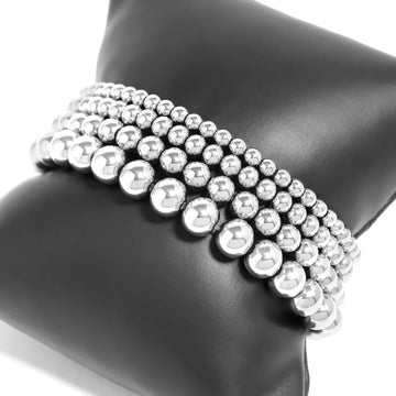Stainless Steel Beaded Stretch Bracelets