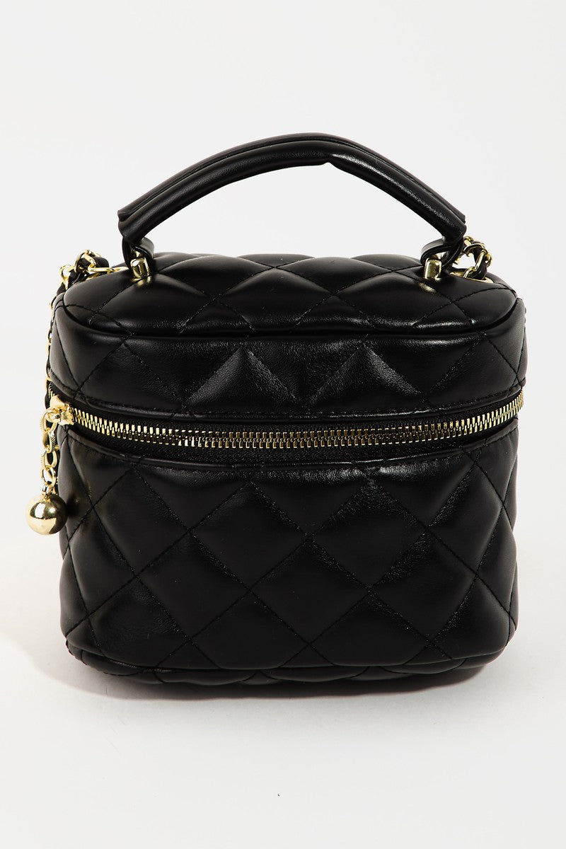 Black Quilted Crossbody