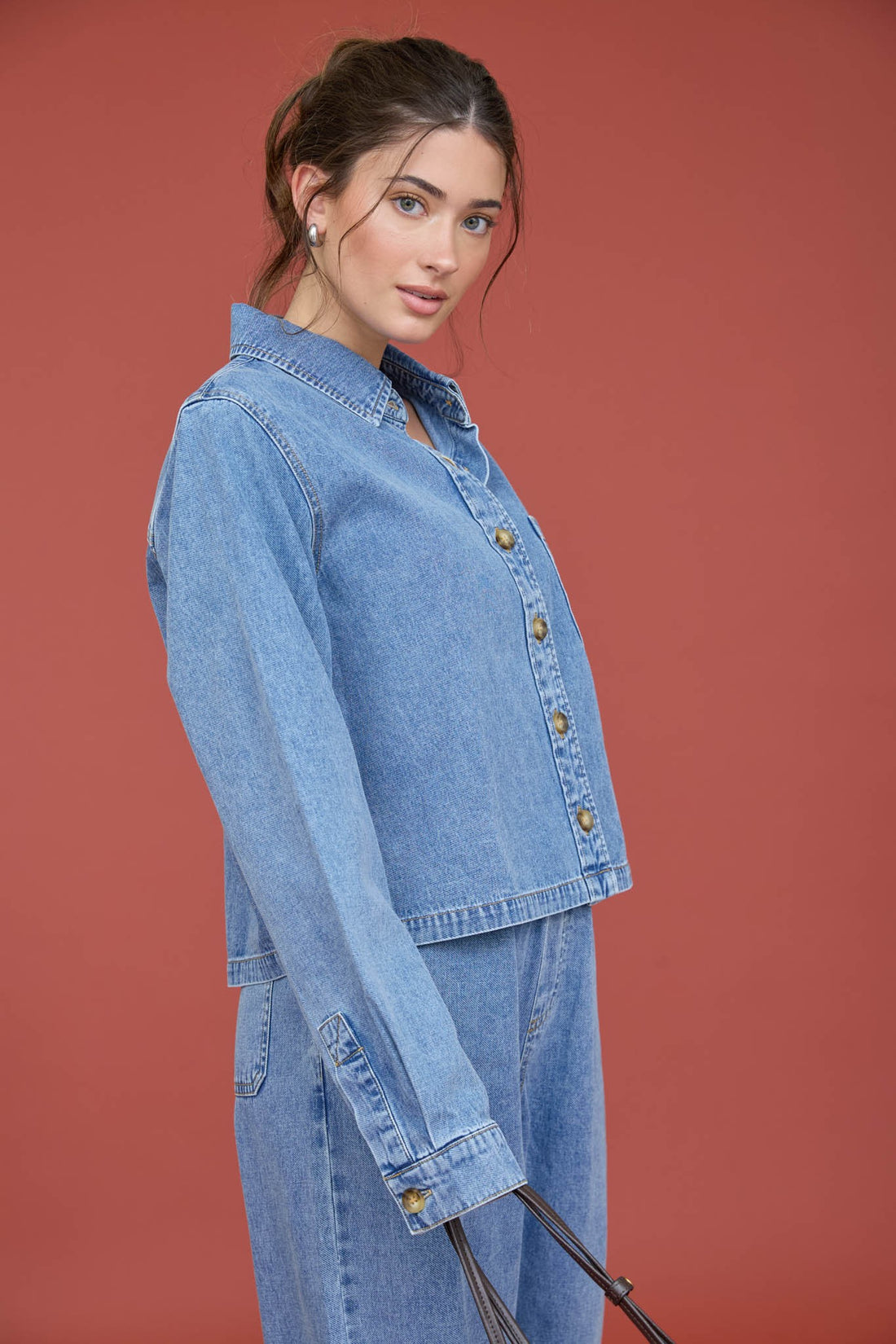 Jean Collared Boxy Top