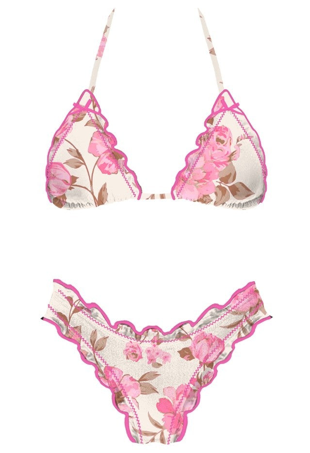 Pink Floral Bikini - Bottoms