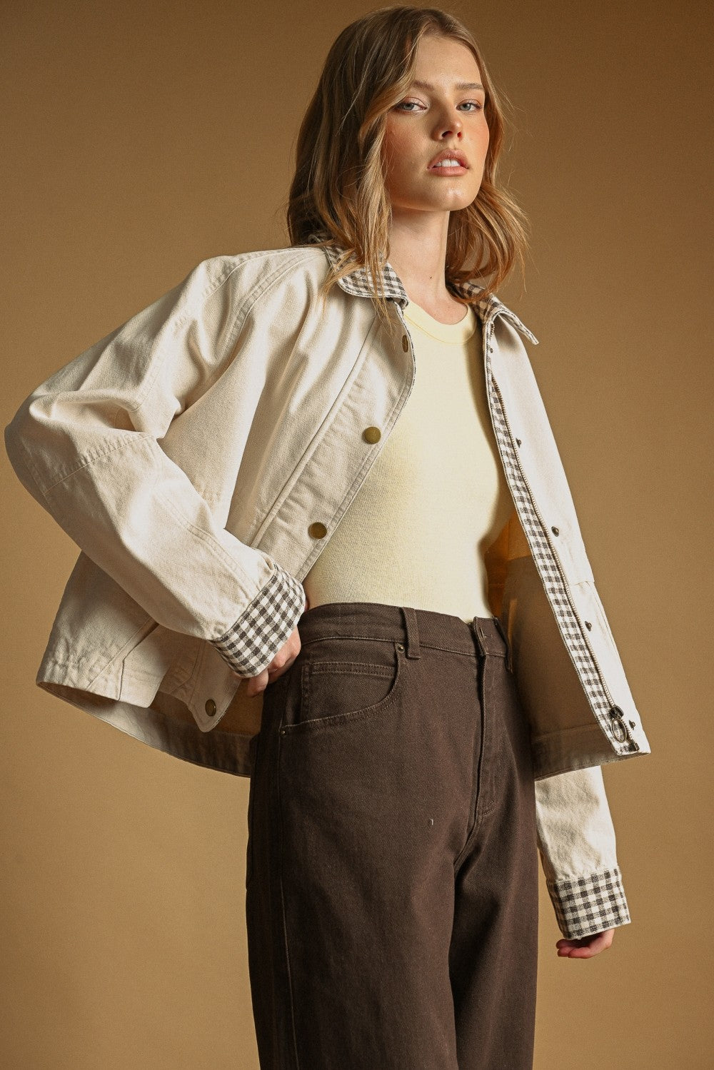Gingham Collared Jacket