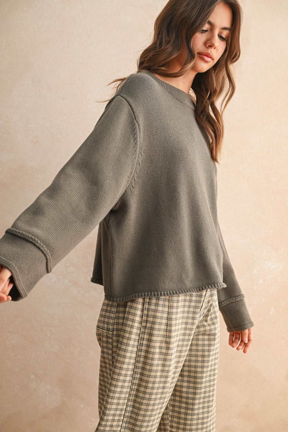 Mossy Green Sweater Top
