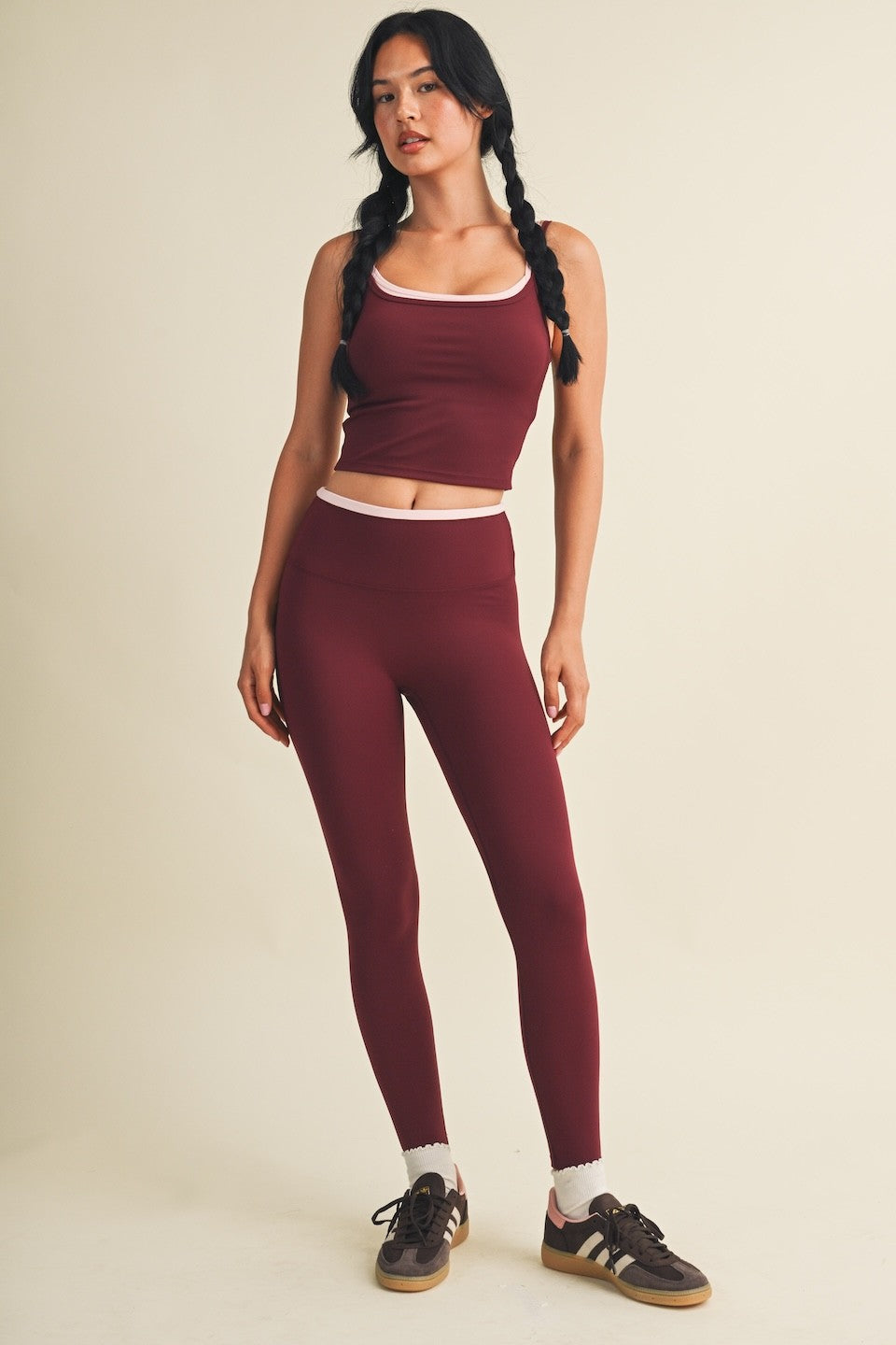 Double Layered Burgundy Tank Top