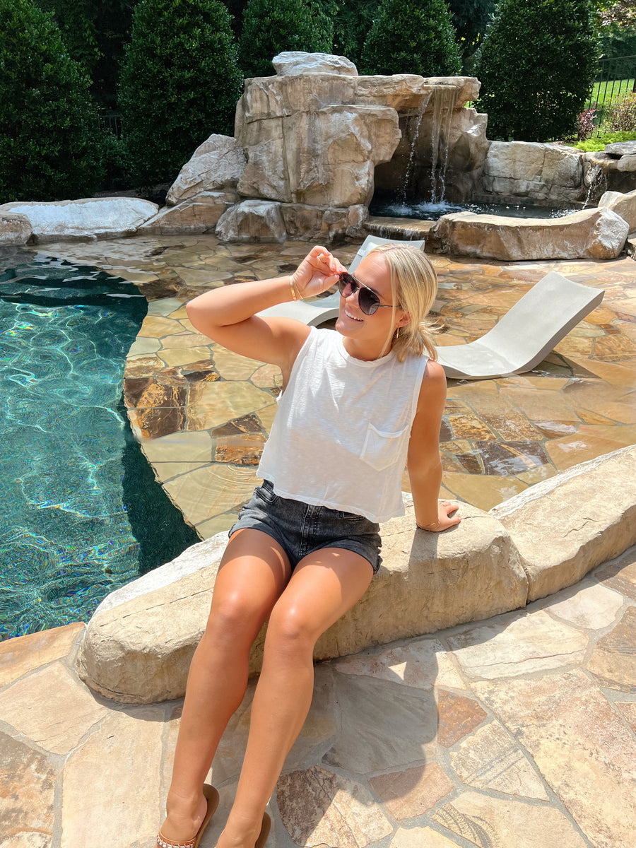 Sleeveless White Tank