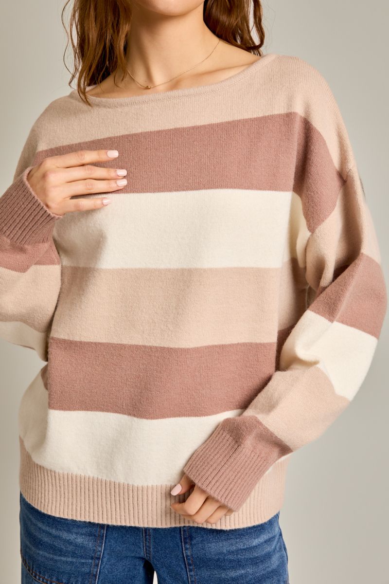 Pinky Striped Sweater