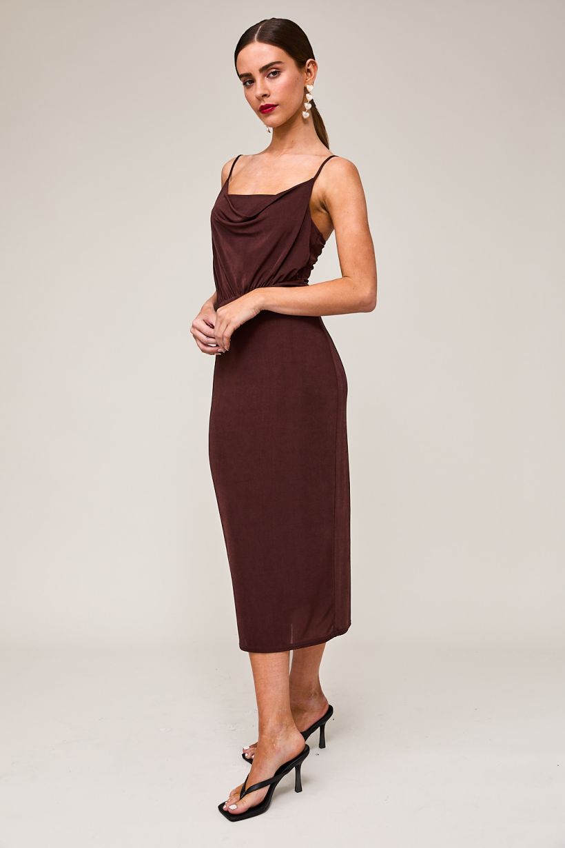 Chocolate Bodycon Midi Dress