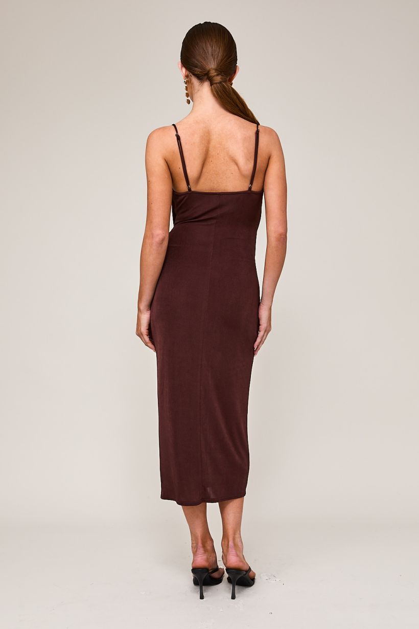 Chocolate Bodycon Midi Dress