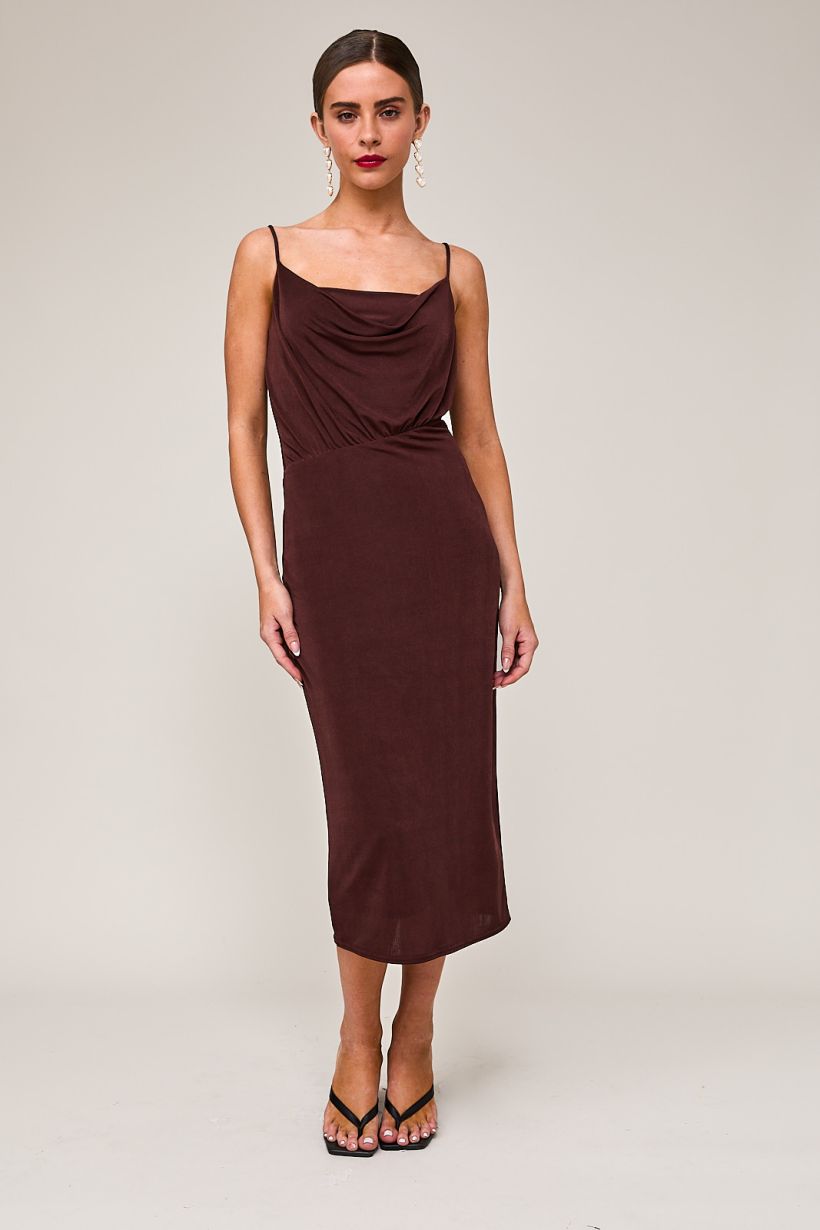 Chocolate Bodycon Midi Dress