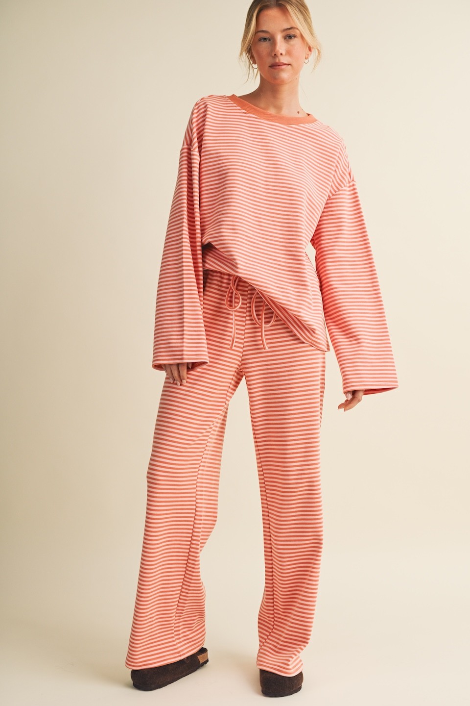 Pink Orange Striped Top