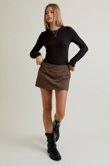 Double Layered Long Sleeve Bodysuit (black)