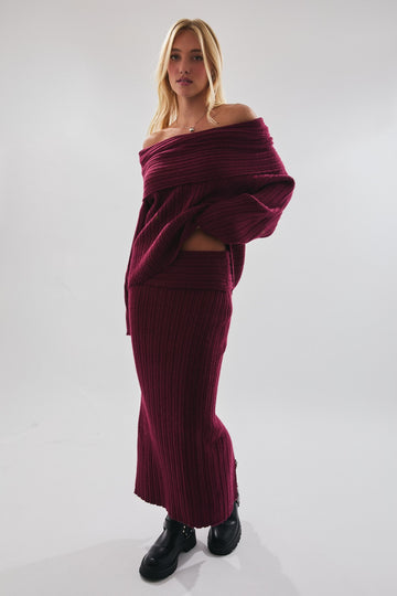 Holiday Maroon Sweater Set (top)