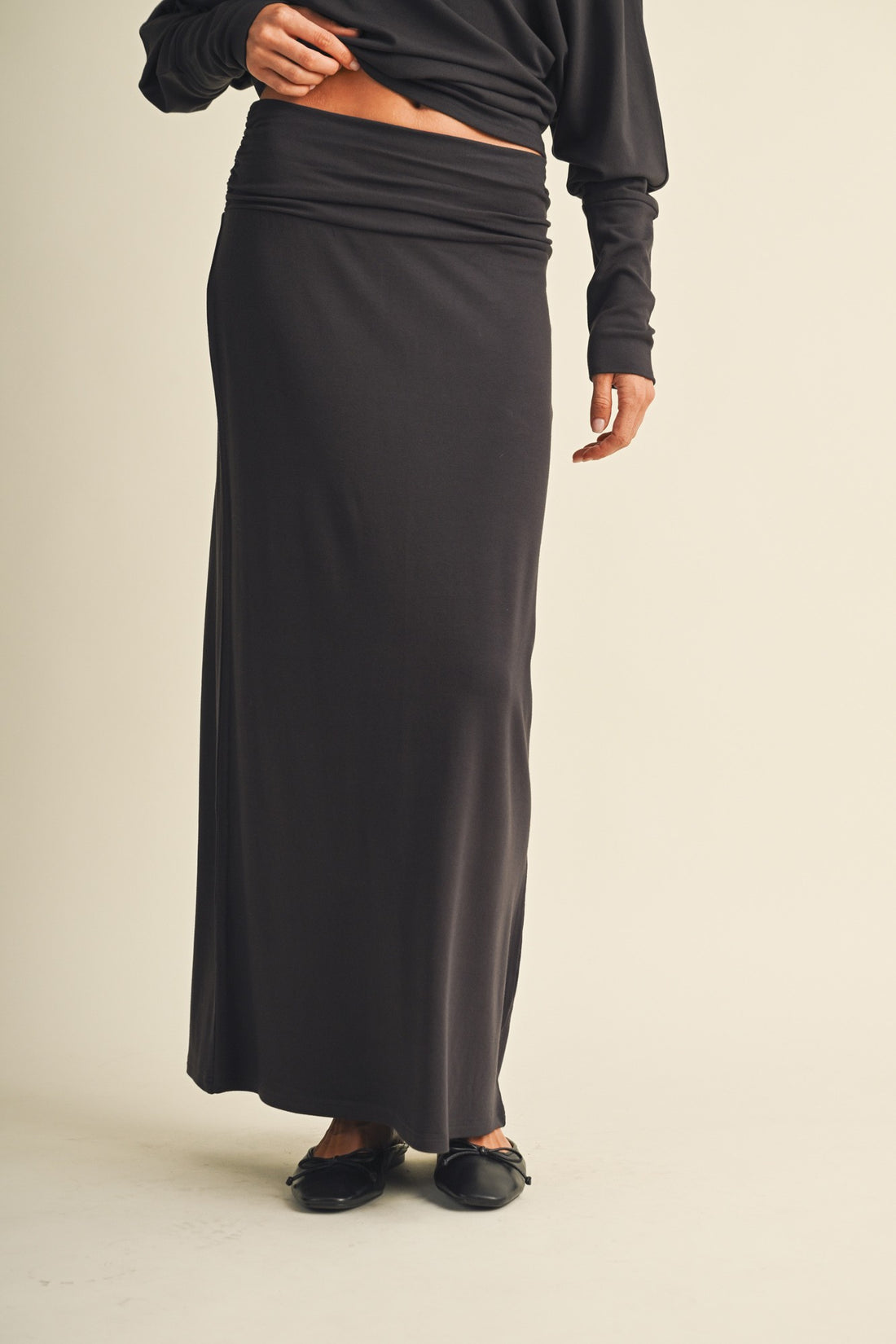 Fall Ruched Waisted Skirt