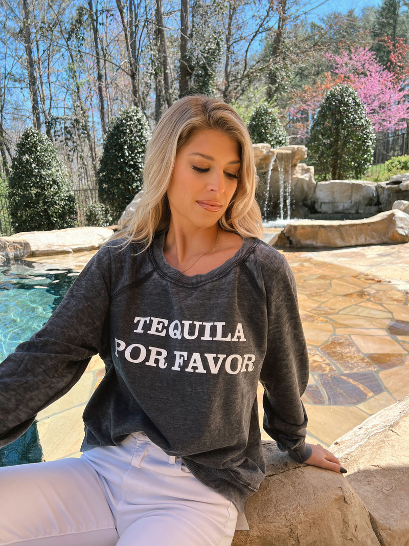 Tequila Por Favor- Vintage Sweatshirt