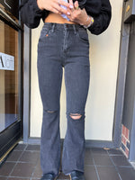 Black High-Rise Flare Jeans