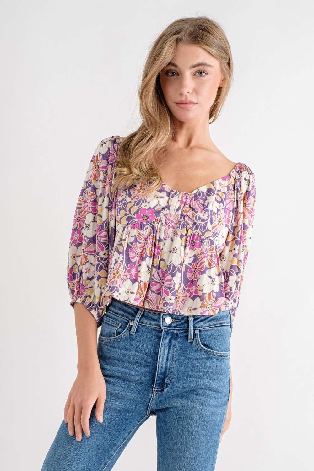Purple Floral Top