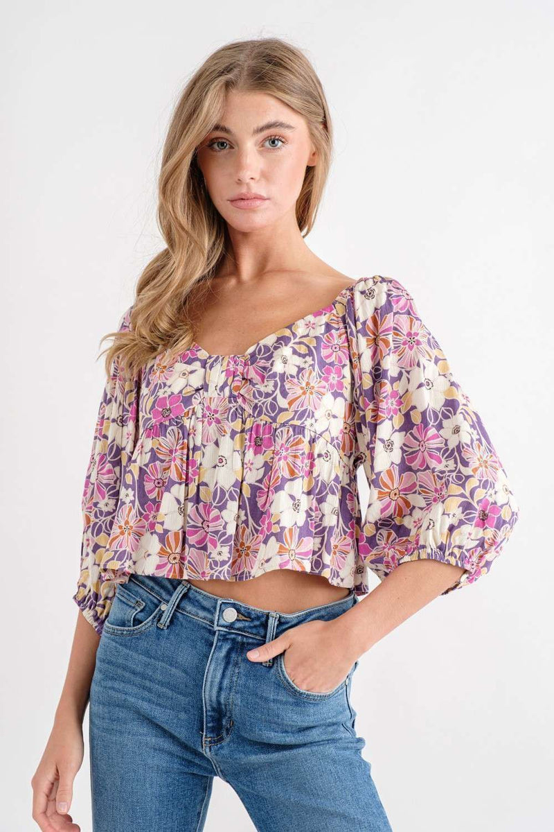 Purple Floral Top